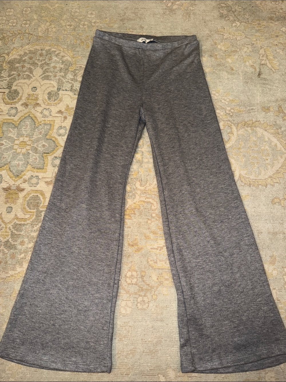 Sadie & Sage Heather Gray Knit Flare Pants